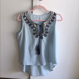 Light Blue free flowing tank top